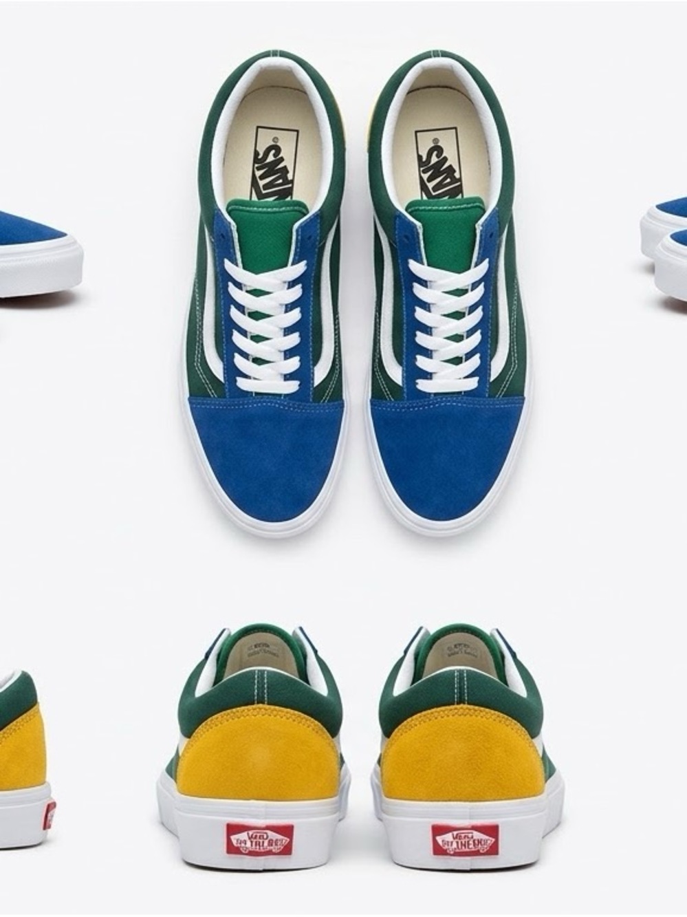 Vans Low-Top Sneakers — Blue, Green & Yellow